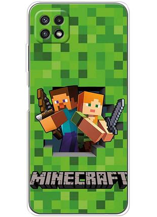 Чехол силиконовый с картинкой на samsung galaxy a22 5g (a226) (майнкрафт, minecraft)