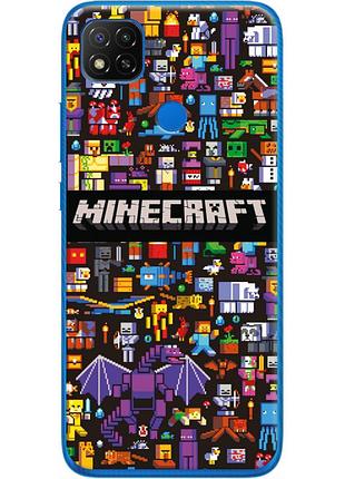 Чохол силіконовий з картинкою на xiaomi redmi 9c (майнкрафт, minecraft)