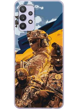 Чехол силиконовый с картинкой на samsung galaxy a32 4g (a325) (патриотический, воины всу)