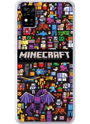 Чохол силіконовий з картинкою на zte blade a31 (майнкрафт, minecraft)