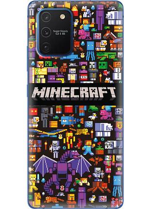 Чохол силіконовий з картинкою на samsung galaxy s10 lite (g770) (майнкрафт, minecraft)