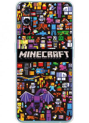 Чехол силиконовый с картинкой на oneplus nord ce 5g (майнкрафт, minecraft)