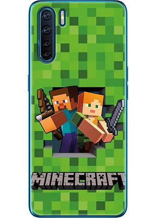 Чохол силіконовий з картинкою на oppo a91 (майнкрафт, minecraft)