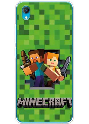Чехол силиконовый с картинкой на vivo y1s (майнкрафт, minecraft)