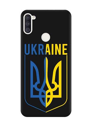 Матовий чохол з чорними боками на samsung galaxy a11 тризуб (принт 254)