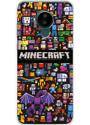 Чохол силіконовий з картинкою на nokia c30 (майнкрафт, minecraft)