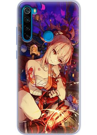 Чехол силиконовый с картинкой на xiaomi redmi note 8 (аниме, anime)