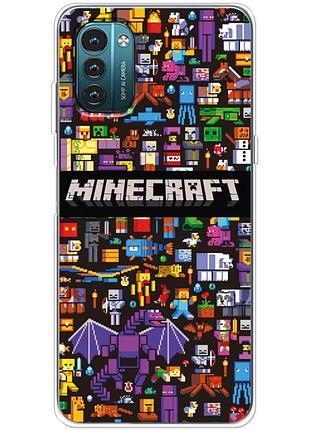 Чехол силиконовый с картинкой на nokia g11 (майнкрафт, minecraft)