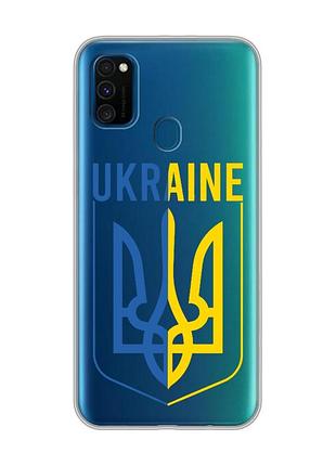 Прозрачный чехол на samsung galaxy m30s/м21 тризуб (принт 254)