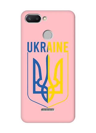Матовый чехол с розовыми боками на xiaomi redmi 6 тризуб (принт 254)