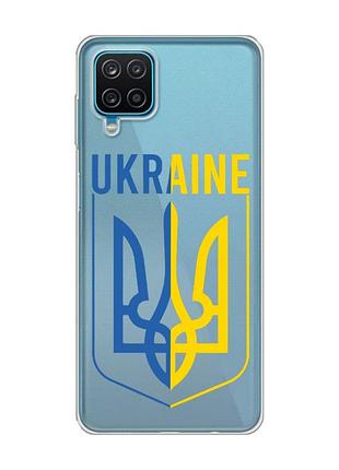 Прозрачный чехол на samsung a12 4g тризуб (принт 254)
