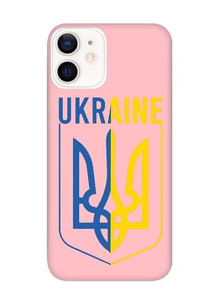 Матовий чохол з рожевими боками на apple iphone 12/12 pro (6.1) тризуб (принт 254)