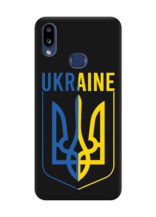 Матовый чехол с черными боками на samsung galaxy a10ѕ a107 тризуб (принт 254)
