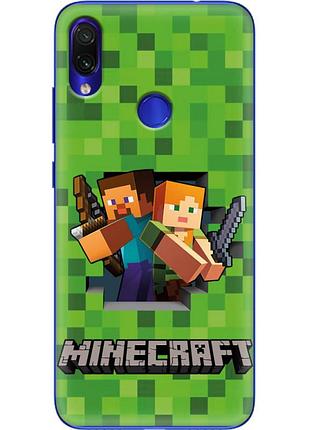 Чохол силіконовий з картинкою на xiaomi redmi note 7 (майнкрафт, minecraft)