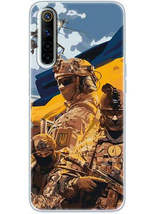 Чехол силиконовый с картинкой на realme 6 (патриотический, воины всу)