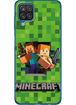 Чехол силиконовый с картинкой на samsung galaxy a12 (a125) (майнкрафт, minecraft)