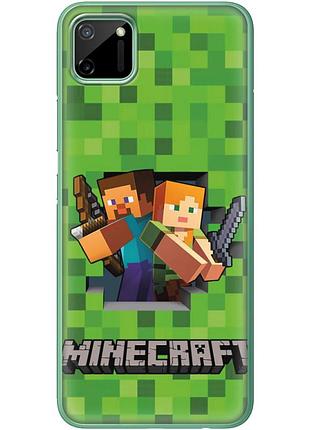 Чехол силиконовый с картинкой на realme c11 (майнкрафт, minecraft)