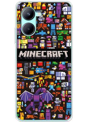 Чехол силиконовый с картинкой на realme c33 (майнкрафт, minecraft)
