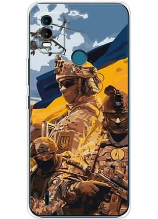Чехол силиконовый с картинкой на nokia c21 plus (патриотический, воины всу)