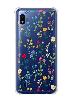 Чехол с утолщёнными углами для samsung galaxy a10 (2019)/a105 :: цветочный фон (принт 269)