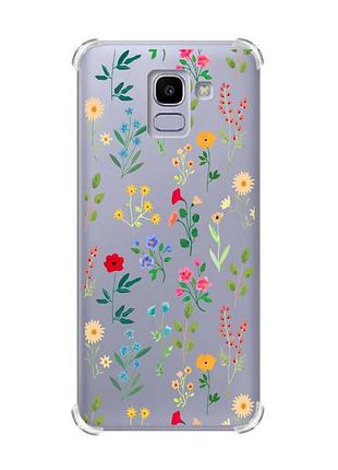 Чохол із потовщеними кутами на samsung galaxy j6 (2018) j600f :: квітковий фон (принт 269)
