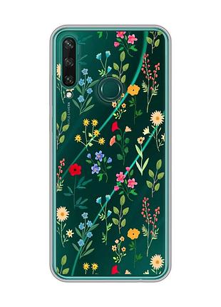 Прозрачный чехол на huawei y6p :: цветочный фон (принт 269)