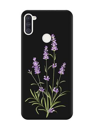 Матовий чохол з чорними боками на samsung galaxy a11 :: гілочки лаванди (принт 266)