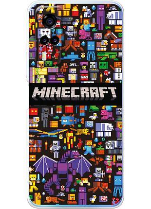 Чехол силиконовый с картинкой на vivo y53s (майнкрафт, minecraft)