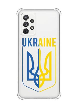 Чехол с утолщёнными углами на samsung galaxy a72 (a725) :: тризуб (принт 254)