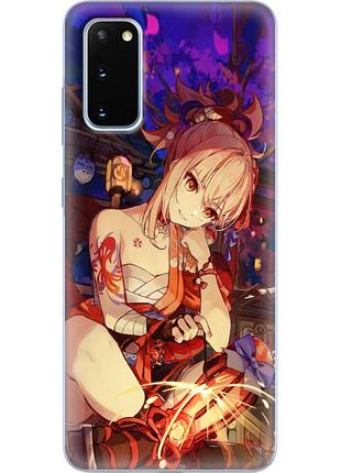 Чехол силиконовый с картинкой на samsung galaxy s20 (g980) (аниме, anime)