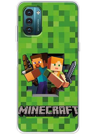Чохол силіконовий з картинкою на nokia g21 (майнкрафт, minecraft)