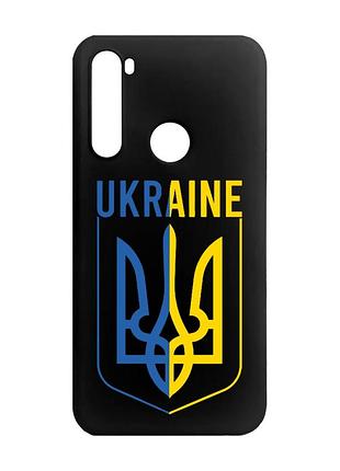 Матовый чехол с черными боками на xiaomi redmi note 8 тризуб (принт 254)