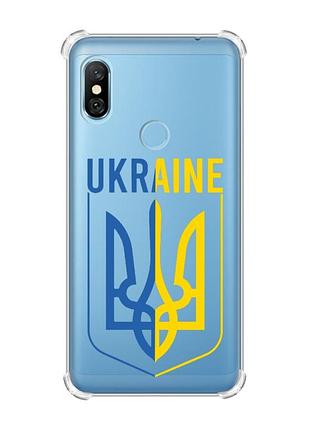 Чехол с утолщёнными углами для xiaomi redmi note 6 pro тризуб (принт 254)