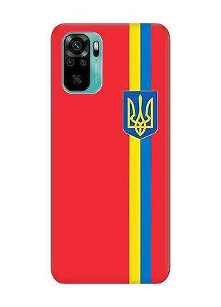 Матовый чехол с красными боками на xiaomi redmi note 10/note 10s :: лента украина (принт 253)