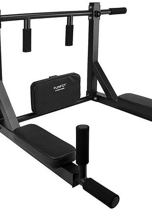 Настенный турник и брусья funfit 2в1 — перекладина для подтягиваний и отжиманий (97х72х52 см)