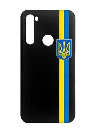 Матовый чехол с черными боками на xiaomi redmi note 8 :: лента украина (принт 253)