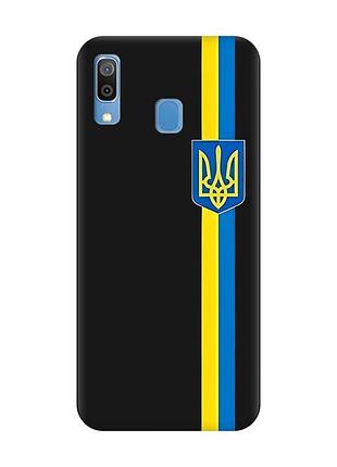 Матовий чохол з чорними боками на samsung galaxy a30 (2019)/a20 (2019) :: стрічка україна (принт 253)