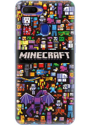Чехол силиконовый с картинкой на oppo a12 (майнкрафт, minecraft)