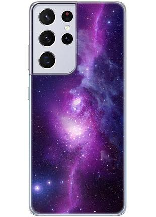 Чехол силиконовый с картинкой на samsung galaxy s21 ultra (g998) (космос)
