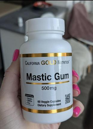 Масликовая смола mastic gum 500mg california gold nutrition (для пищеварения, для желудочно-кишечного тракта, против helicobacter pylori)
