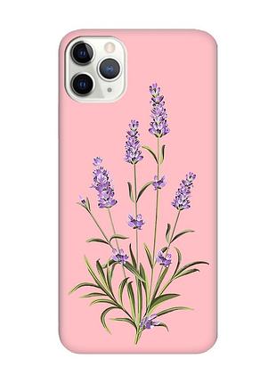 Матовий чохол з рожевими боками на iphone 11 pro (5.8) :: гілочки лаванди (принт 266)