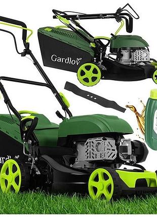 Газонокосилка бензиновая самоходная gardlov drivex 149 см3, 2.3 квт, 40.6 см, корзина 50 л, 8 уровней, функция мойки