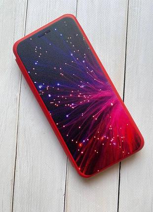 Чехол-книжка с рисунком для xiaomi redmi note 7 / note 7 pro красный :: салют (принт 98) 3