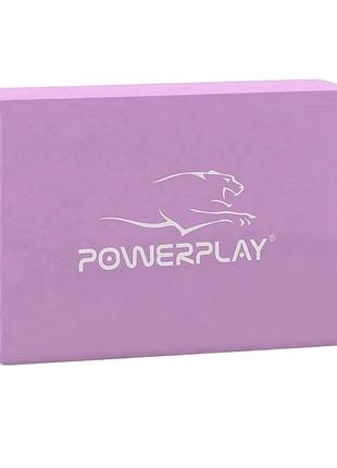 Блок для йоги powerplay 4006 yoga brick фіолетовий