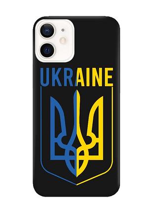 Матовий чохол з чорними боками на apple iphone 12/12 pro (6.1) тризуб (принт 254)