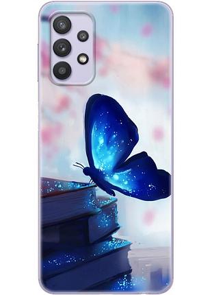 Чехол силиконовый с картинкой на samsung galaxy a32 4g (a325) (бабочка)