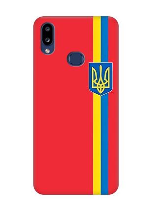 Матовый чехол с красными боками на samsung galaxy a10ѕ a107 :: лента украина (принт 253)