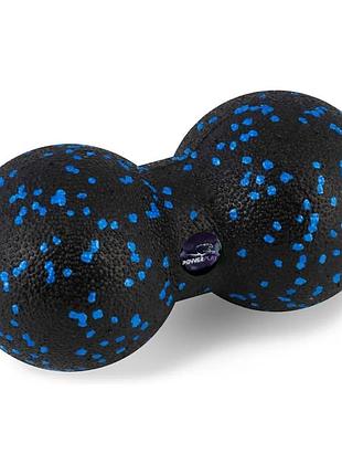 Массажный мяч двойной powerplay pp-4353 epp foam peanut ball (d12*24cm.) черно/синий