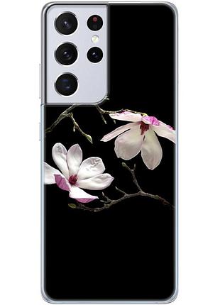 Чехол силиконовый с картинкой на samsung galaxy s21 ultra (g998) (цветок, монголия)