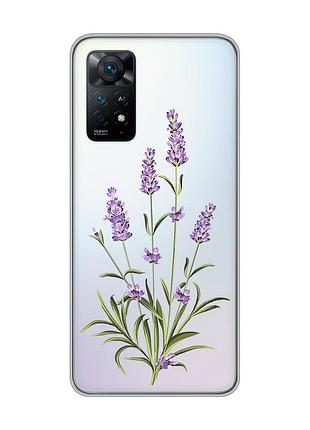 Прозрачный чехол на xiaomi redmi note 11 pro/12 pro 4g :: веточки лаванды (принт 266)